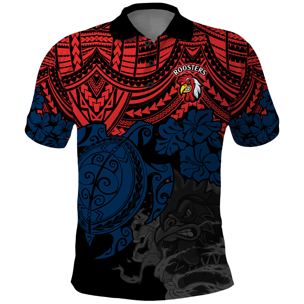 custom-roosters-rugby-polo-shirt-sydney-hibiscus-and-turtle-with-polynesian-pattern