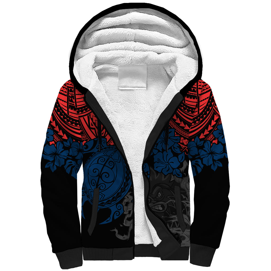 custom-roosters-rugby-sherpa-hoodie-sydney-hibiscus-and-turtle-with-polynesian-pattern