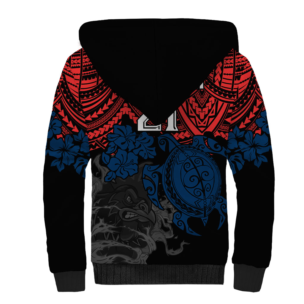 custom-roosters-rugby-sherpa-hoodie-sydney-hibiscus-and-turtle-with-polynesian-pattern