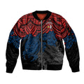 custom-roosters-rugby-sleeve-zip-bomber-jacket-sydney-hibiscus-and-turtle-with-polynesian-pattern