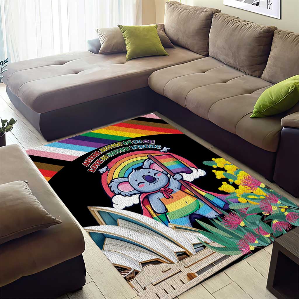 Aussia Pride Month Rainbow Koala Area Rug