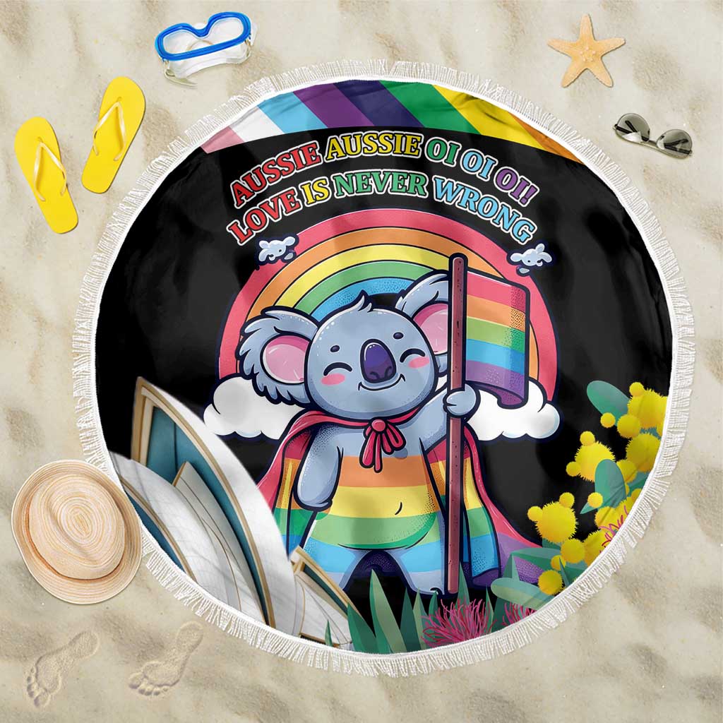 Aussia Pride Month Rainbow Koala Beach Blanket