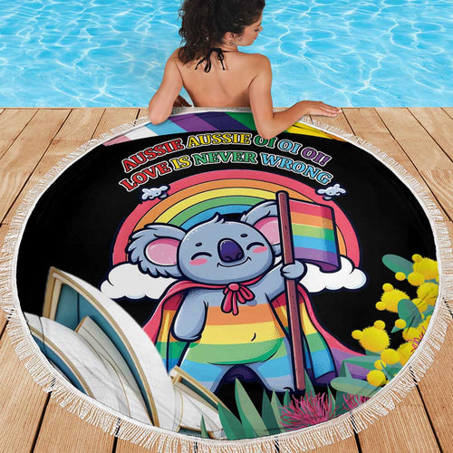 Aussia Pride Month Rainbow Koala Beach Blanket