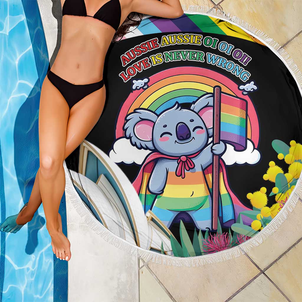 Aussia Pride Month Rainbow Koala Beach Blanket