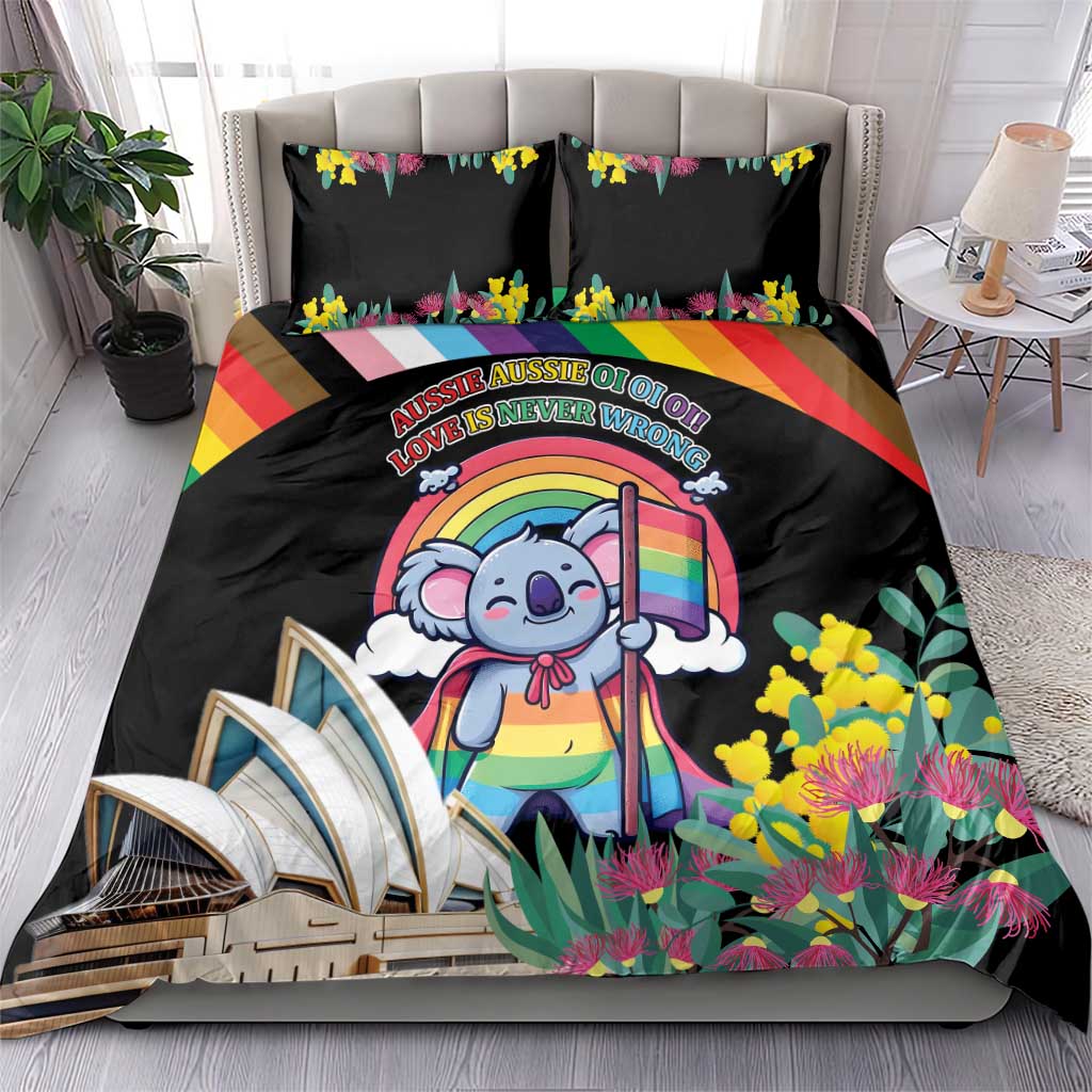 Aussia Pride Month Rainbow Koala Bedding Set
