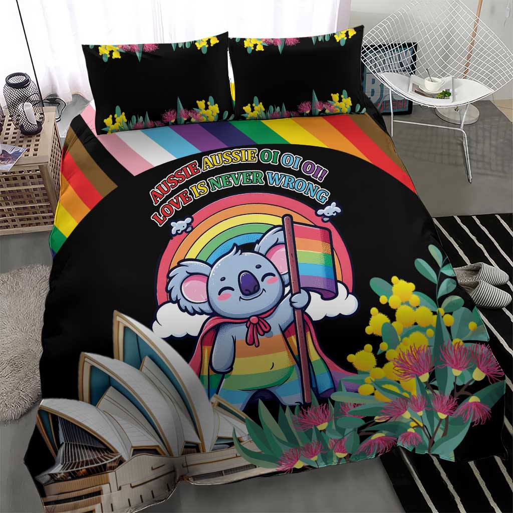Aussia Pride Month Rainbow Koala Bedding Set