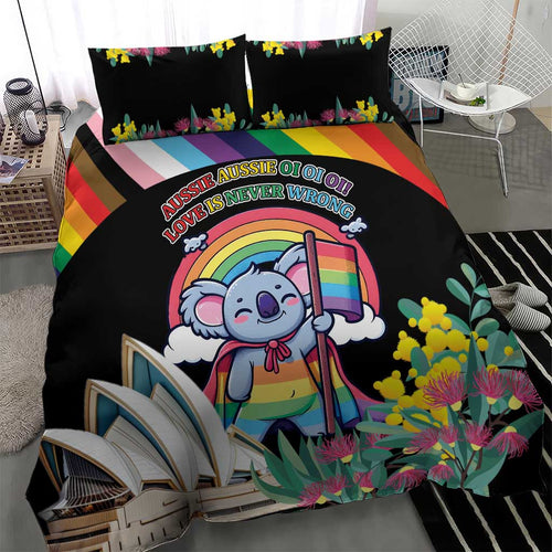 Aussia Pride Month Rainbow Koala Bedding Set