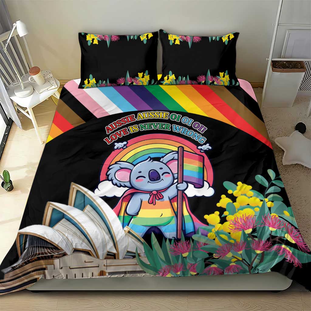 Aussia Pride Month Rainbow Koala Bedding Set