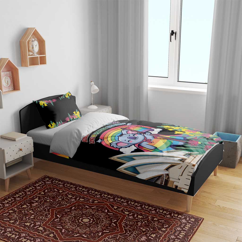 Aussia Pride Month Rainbow Koala Bedding Set