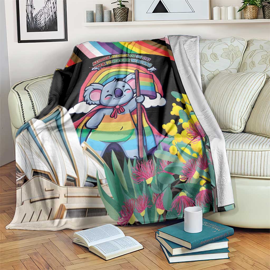 Aussia Pride Month Rainbow Koala Blanket