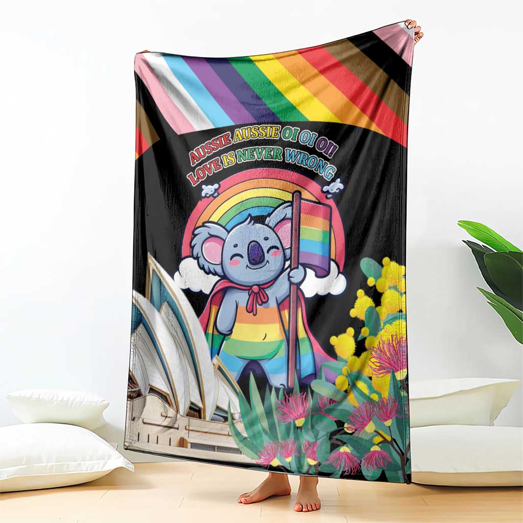 Aussia Pride Month Rainbow Koala Blanket