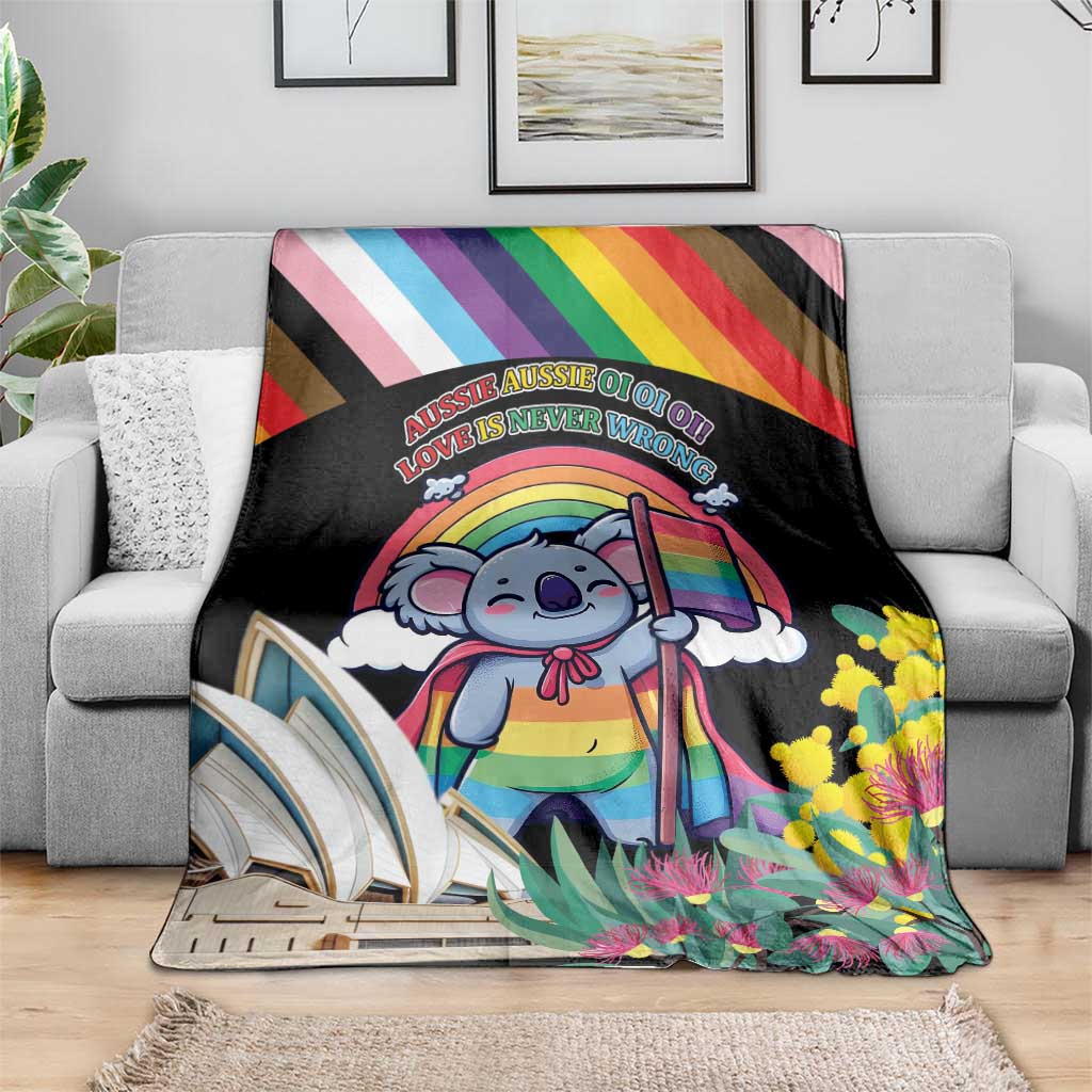Aussia Pride Month Rainbow Koala Blanket