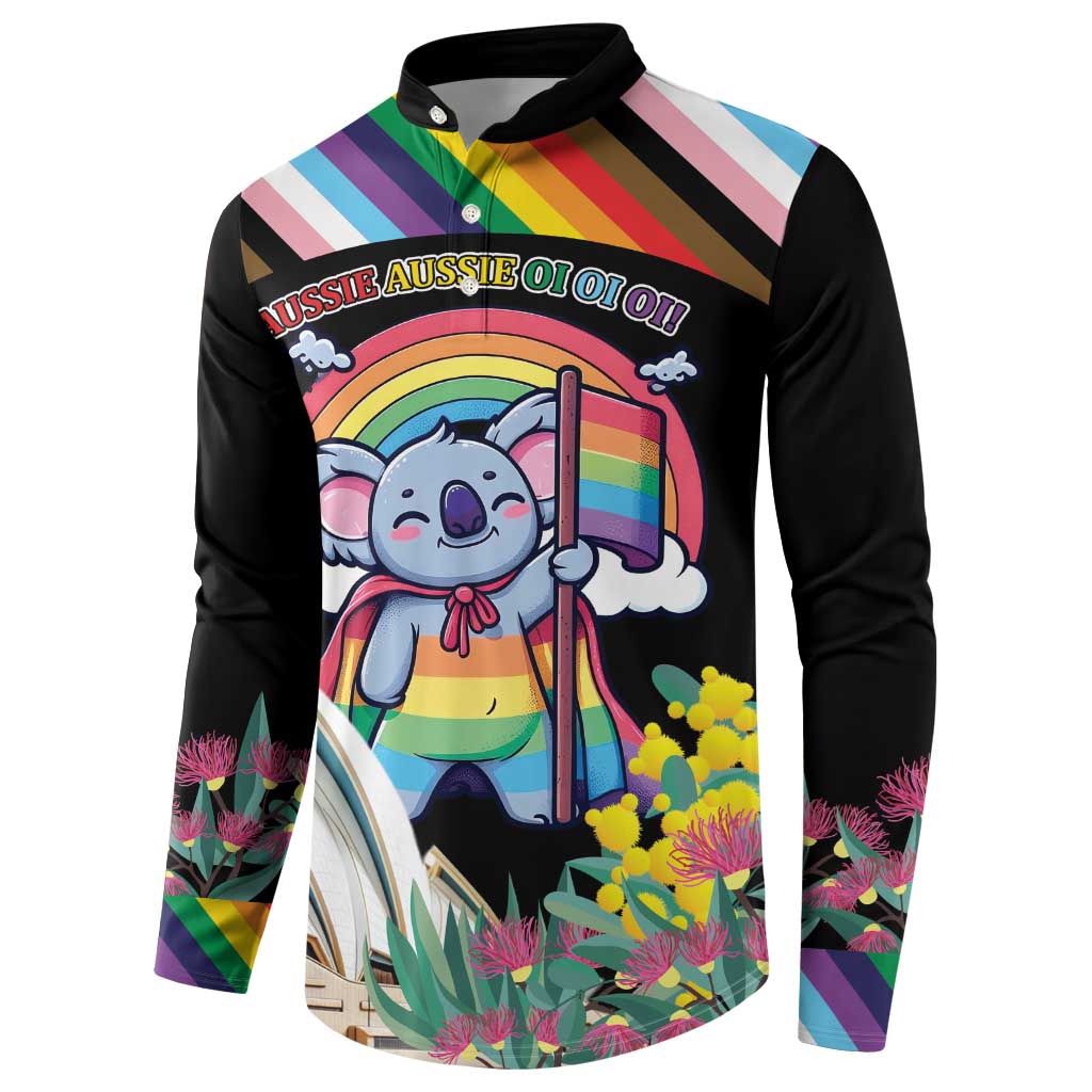 Aussia Pride Month Rainbow Koala Button Sweatshirt