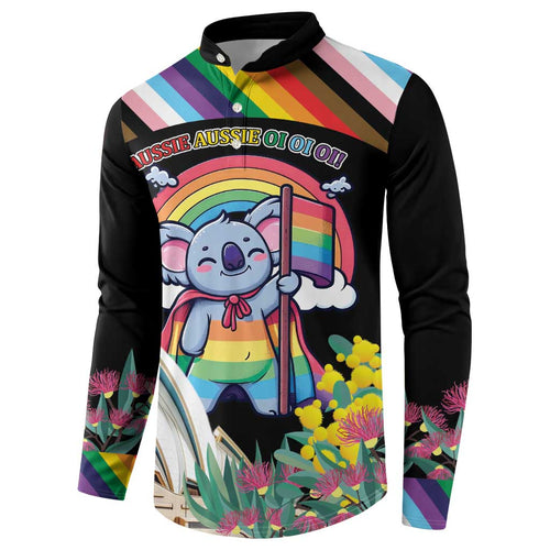 Aussia Pride Month Rainbow Koala Button Sweatshirt