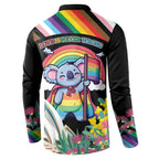 Aussia Pride Month Rainbow Koala Button Sweatshirt
