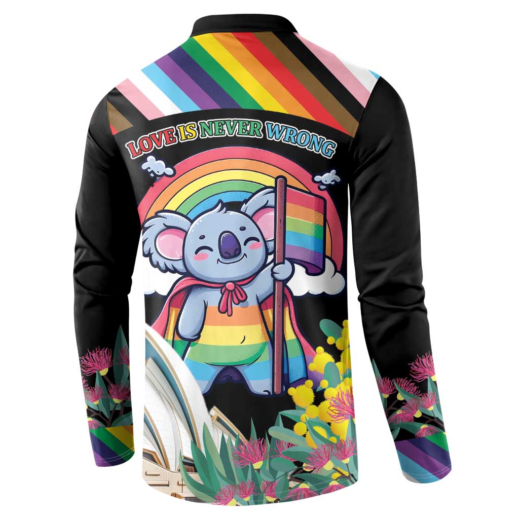 Aussia Pride Month Rainbow Koala Button Sweatshirt