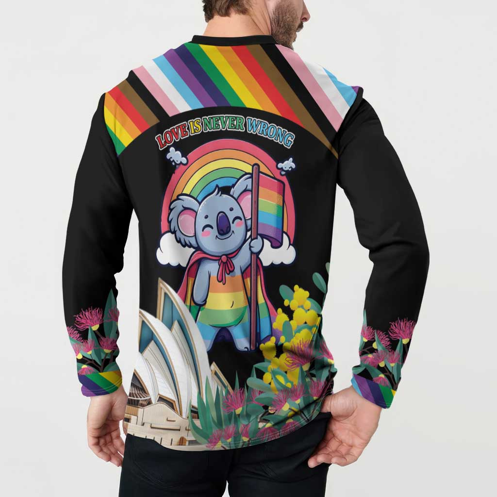 Aussia Pride Month Rainbow Koala Button Sweatshirt
