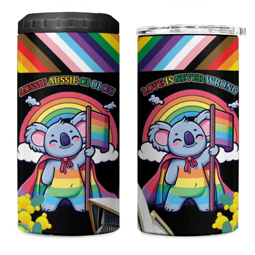 Aussia Pride Month Rainbow Koala 4 in 1 Can Cooler Tumbler