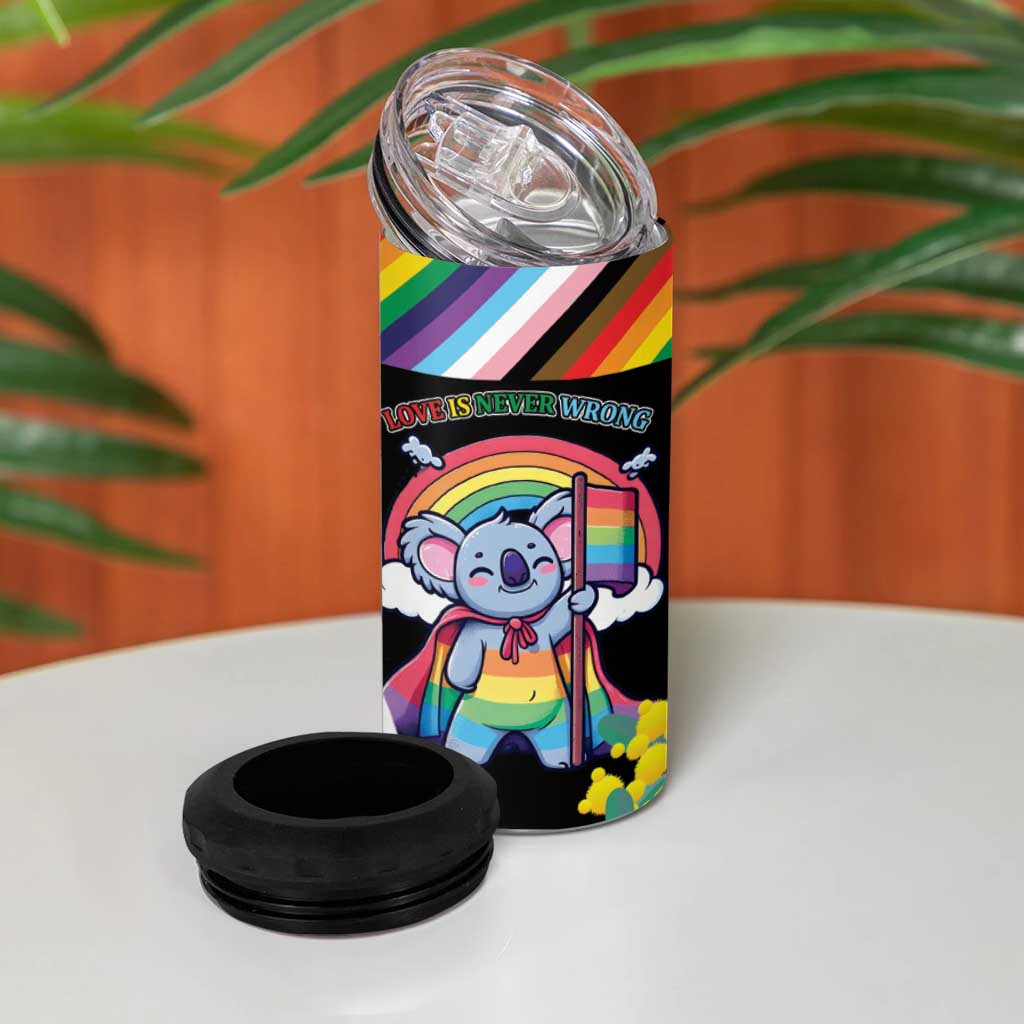 Aussia Pride Month Rainbow Koala 4 in 1 Can Cooler Tumbler