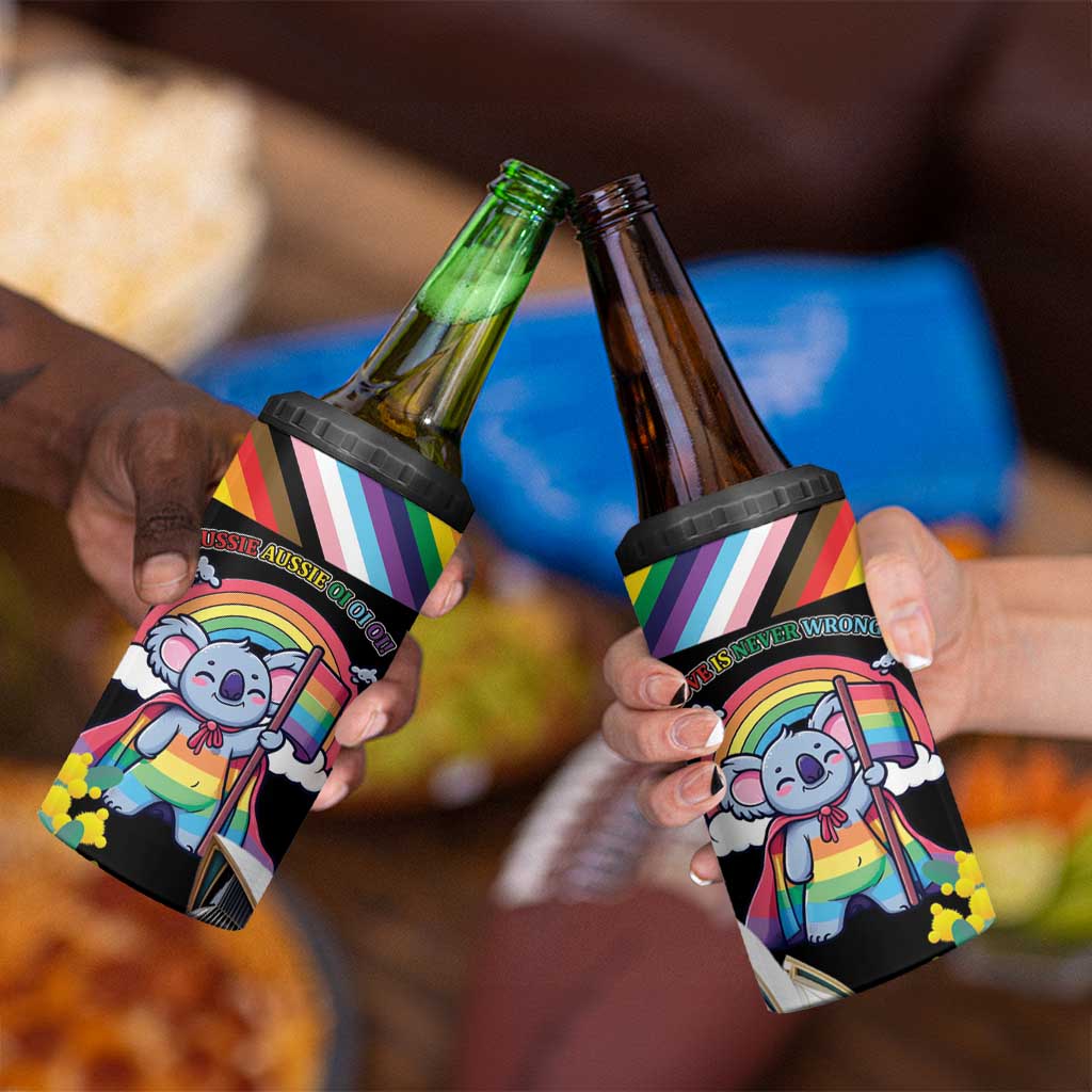 Aussia Pride Month Rainbow Koala 4 in 1 Can Cooler Tumbler