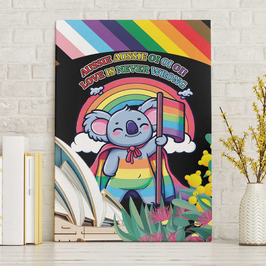 Aussia Pride Month Rainbow Koala Canvas Wall Art