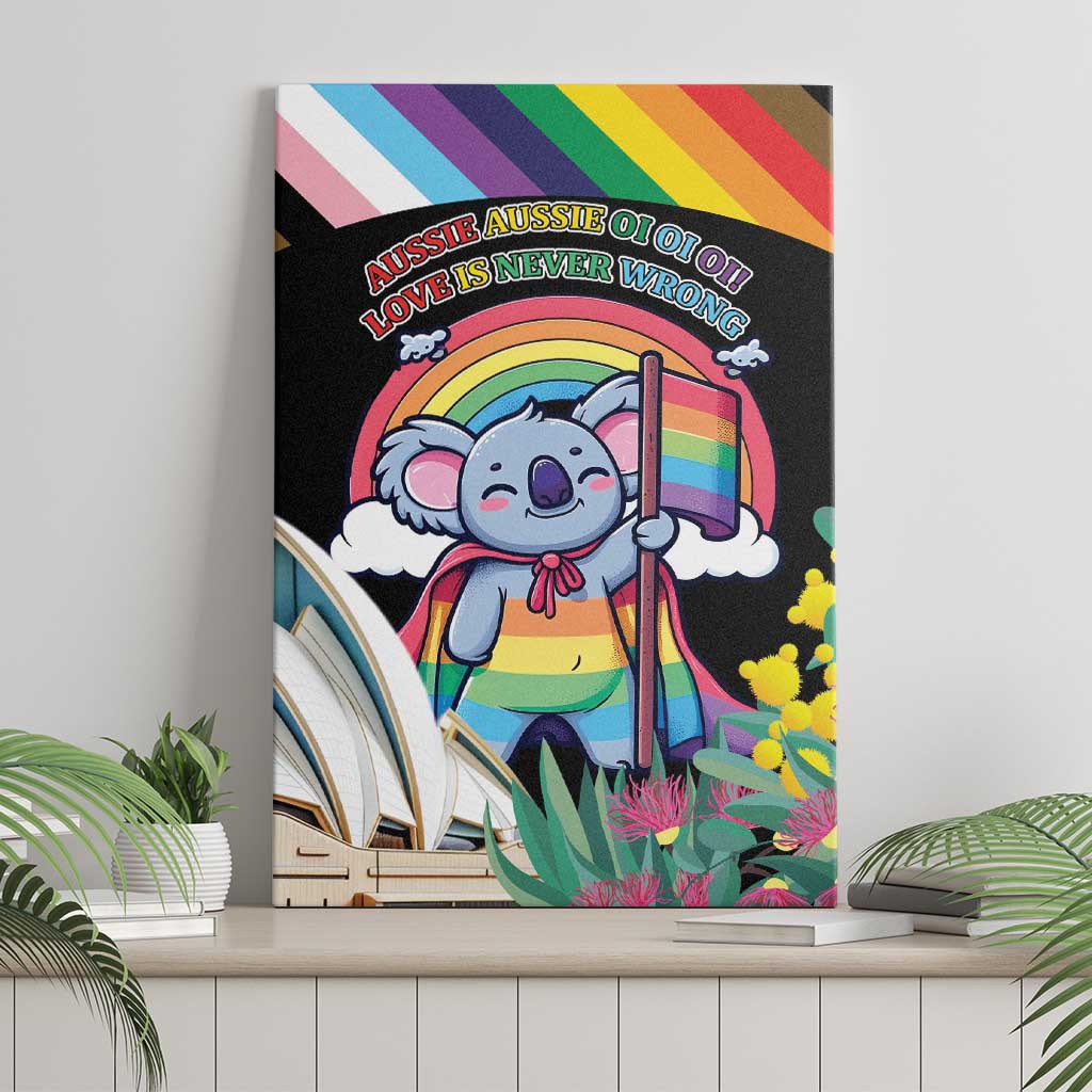 Aussia Pride Month Rainbow Koala Canvas Wall Art