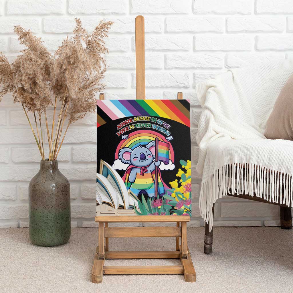 Aussia Pride Month Rainbow Koala Canvas Wall Art