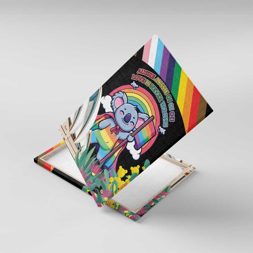 Aussia Pride Month Rainbow Koala Canvas Wall Art