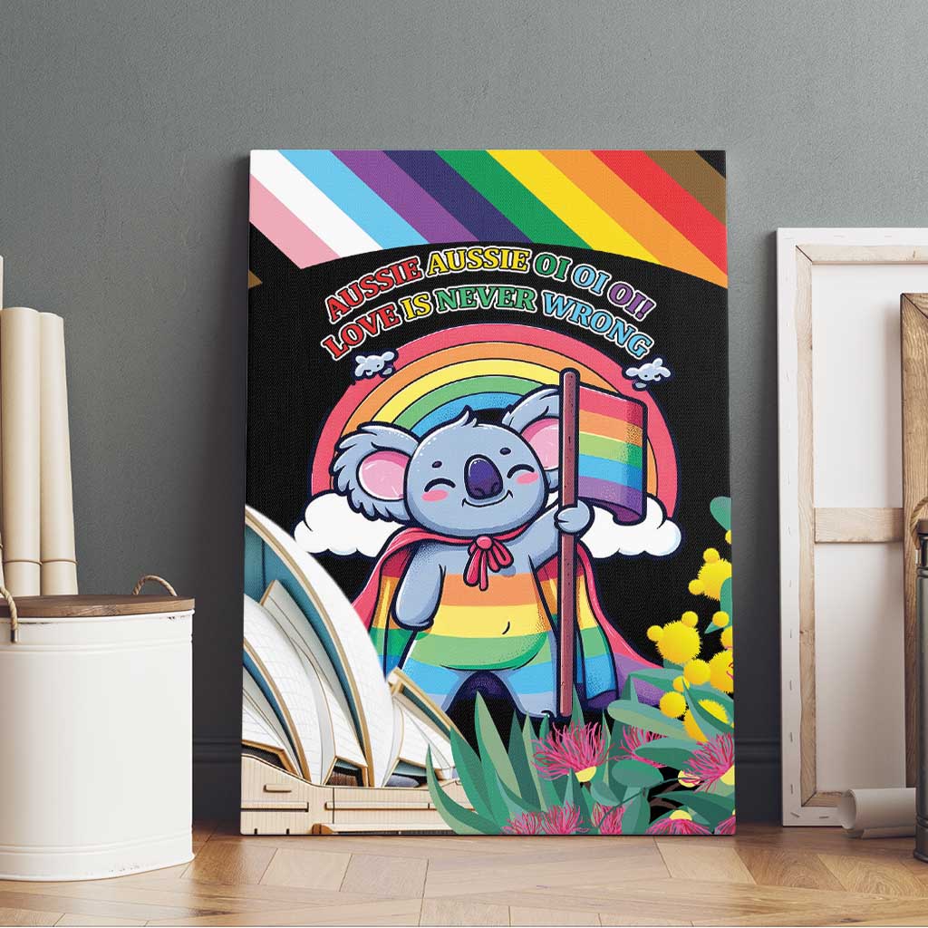 Aussia Pride Month Rainbow Koala Canvas Wall Art