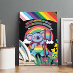 Aussia Pride Month Rainbow Koala Canvas Wall Art