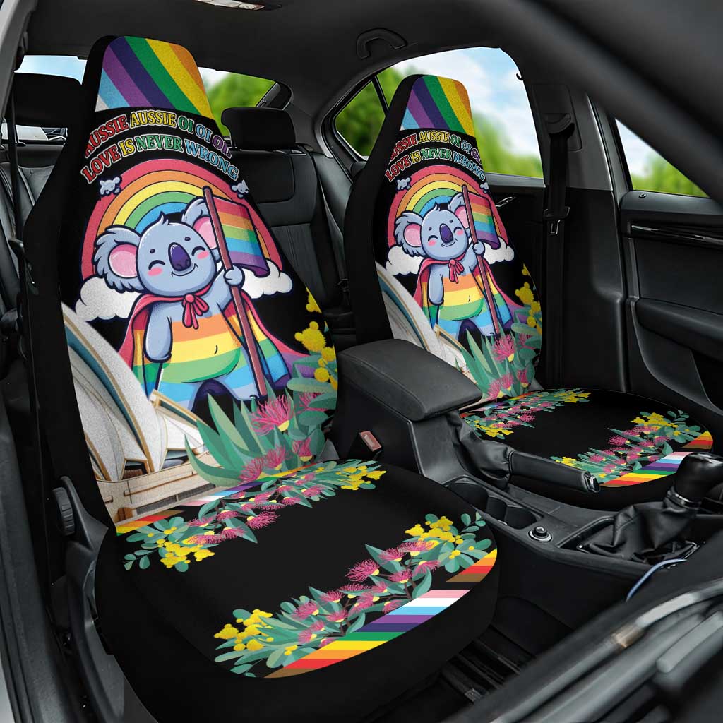 Aussia Pride Month Rainbow Koala Car Seat Cover