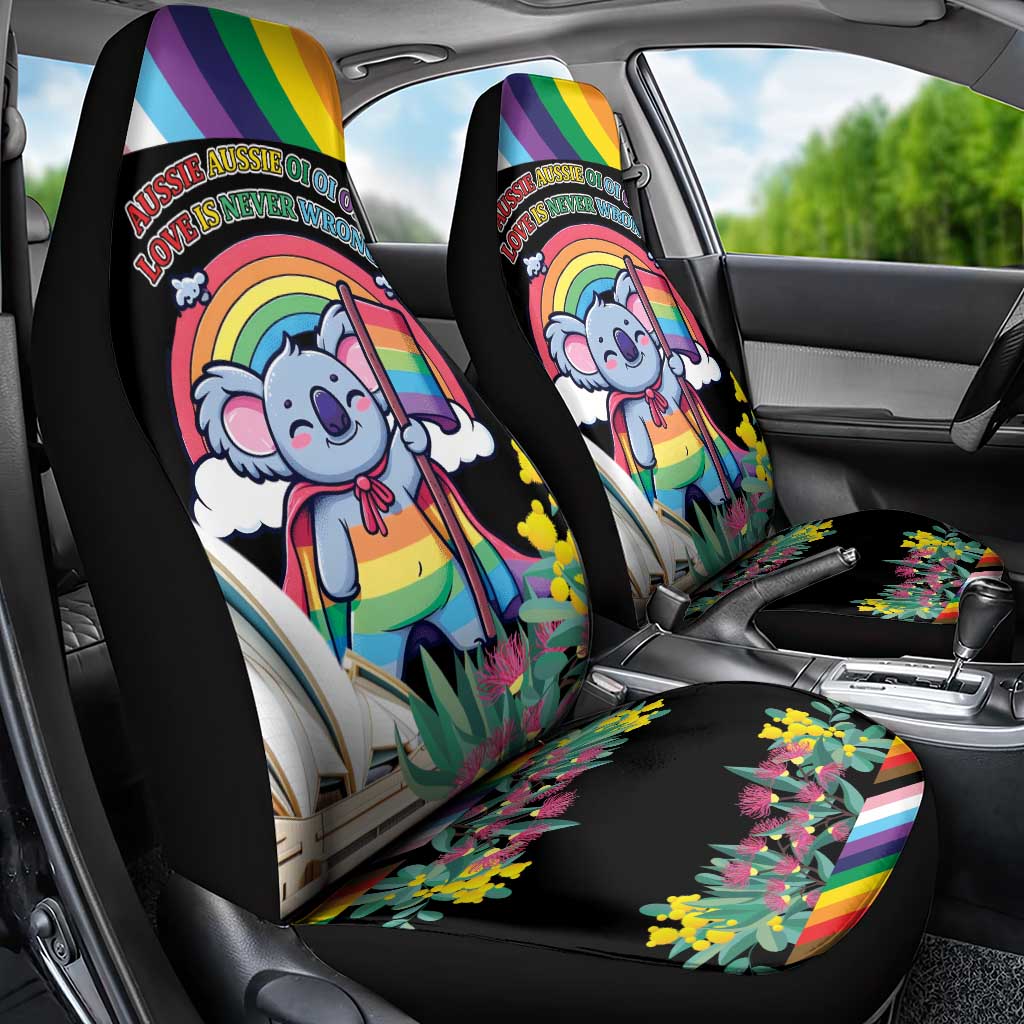 Aussia Pride Month Rainbow Koala Car Seat Cover