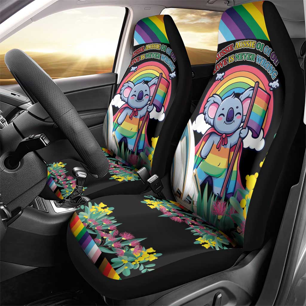 Aussia Pride Month Rainbow Koala Car Seat Cover