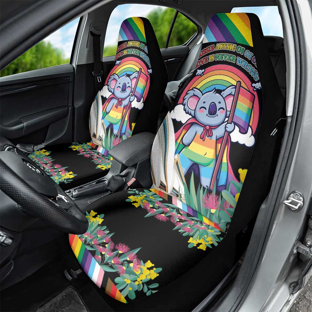 Aussia Pride Month Rainbow Koala Car Seat Cover