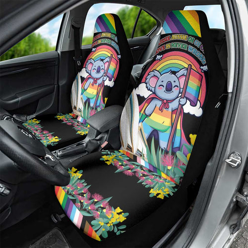 Aussia Pride Month Rainbow Koala Car Seat Cover