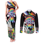 Aussia Pride Month Rainbow Koala Couples Matching Tank Maxi Dress and Long Sleeve Button Shirt