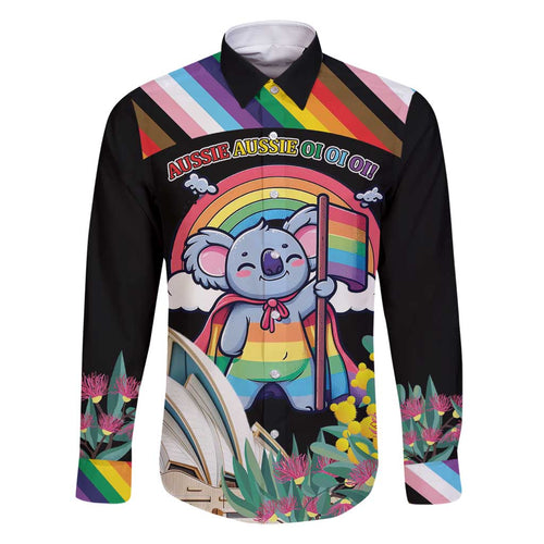 Aussia Pride Month Rainbow Koala Family Matching Mermaid Dress and Hawaiian Shirt