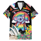 Aussia Pride Month Rainbow Koala Family Matching Off The Shoulder Long Sleeve Dress and Hawaiian Shirt