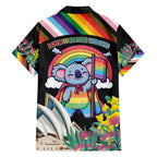 Aussia Pride Month Rainbow Koala Family Matching Off Shoulder Maxi Dress and Hawaiian Shirt