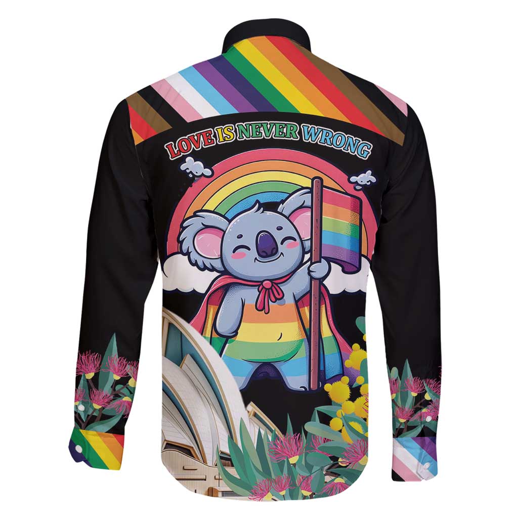 Aussia Pride Month Rainbow Koala Family Matching Off Shoulder Maxi Dress and Hawaiian Shirt