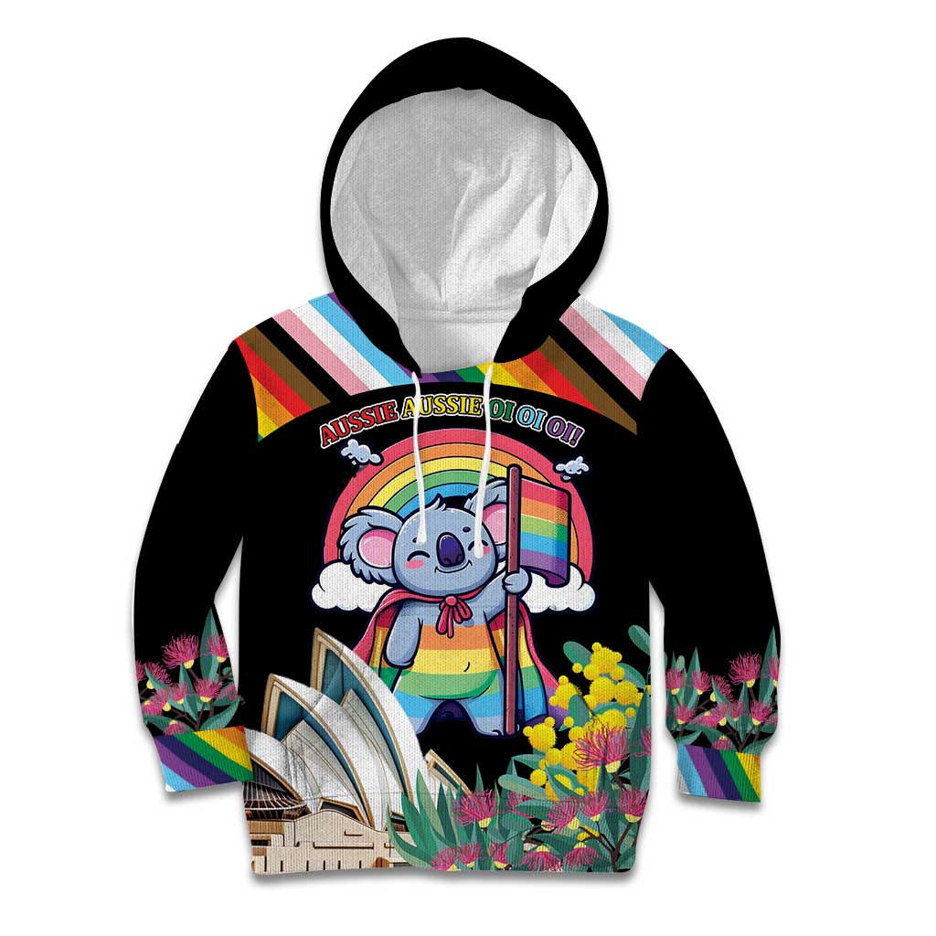 Aussia Pride Month Rainbow Koala Kid Hoodie