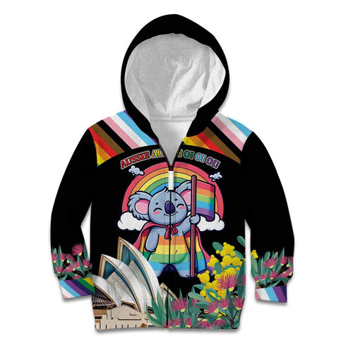 Aussia Pride Month Rainbow Koala Kid Hoodie