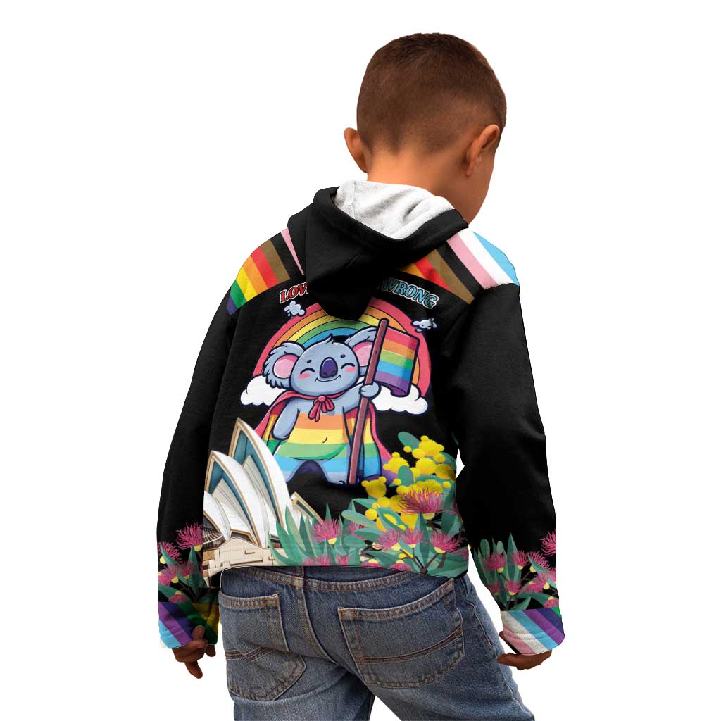Aussia Pride Month Rainbow Koala Kid Hoodie