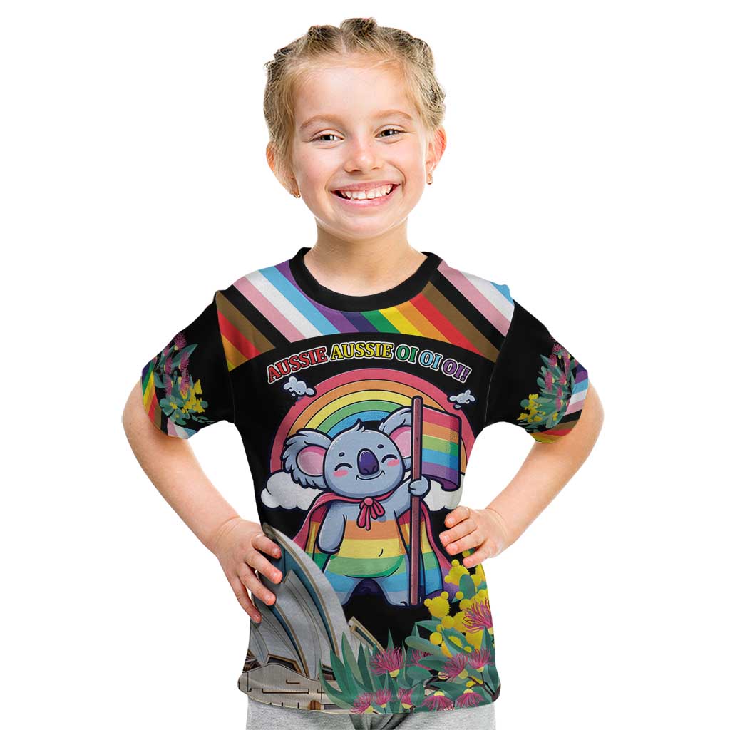Aussia Pride Month Rainbow Koala Kid T Shirt