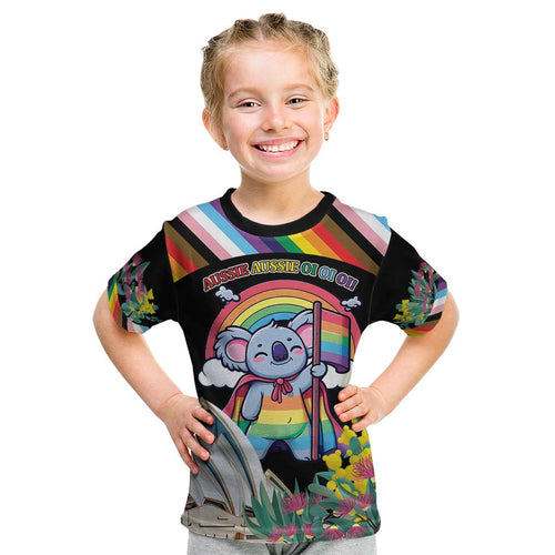 Aussia Pride Month Rainbow Koala Kid T Shirt