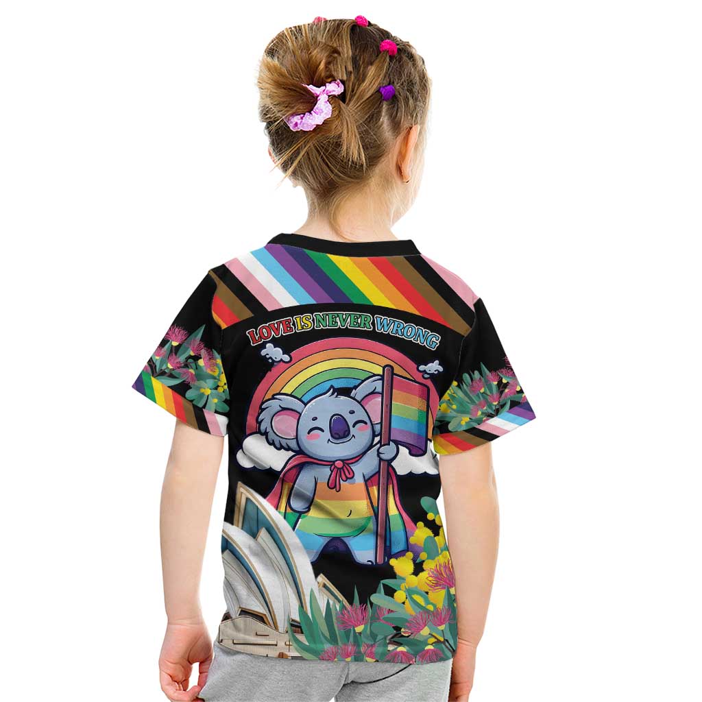 Aussia Pride Month Rainbow Koala Kid T Shirt