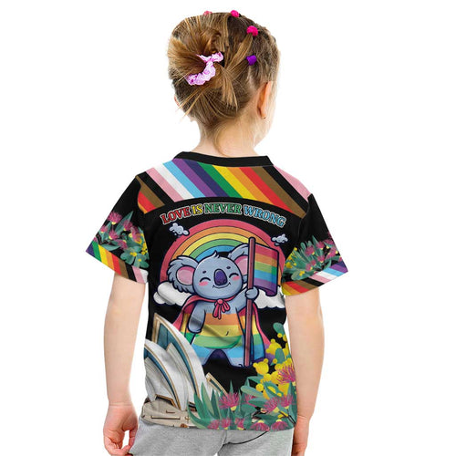 Aussia Pride Month Rainbow Koala Kid T Shirt