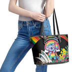 Aussia Pride Month Rainbow Koala Leather Tote Bag