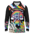 Aussia Pride Month Rainbow Koala Long Sleeve Polo Shirt