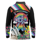 Aussia Pride Month Rainbow Koala Long Sleeve Polo Shirt